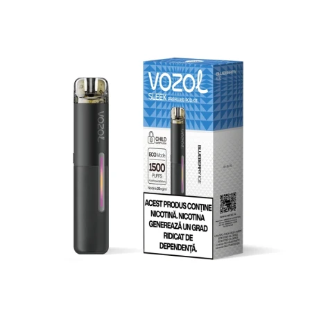 Narghilea electronica reincarcabila KIT SLEEK POD BLUEBERRY ICE | GALASUN