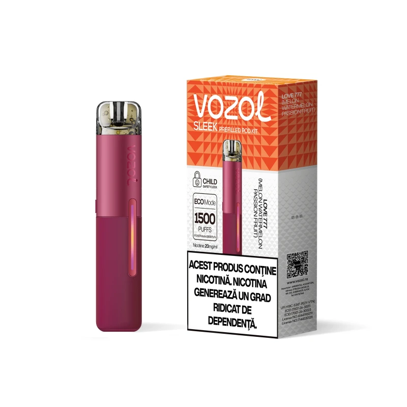 Narghilea electronica reincarcabila KIT SLEEK POD LOVE 777 | GALASUN