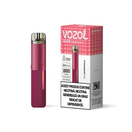Narghilea electronica reincarcabila KIT SLEEK POD STRAWBERRY ICE | GALASUN
