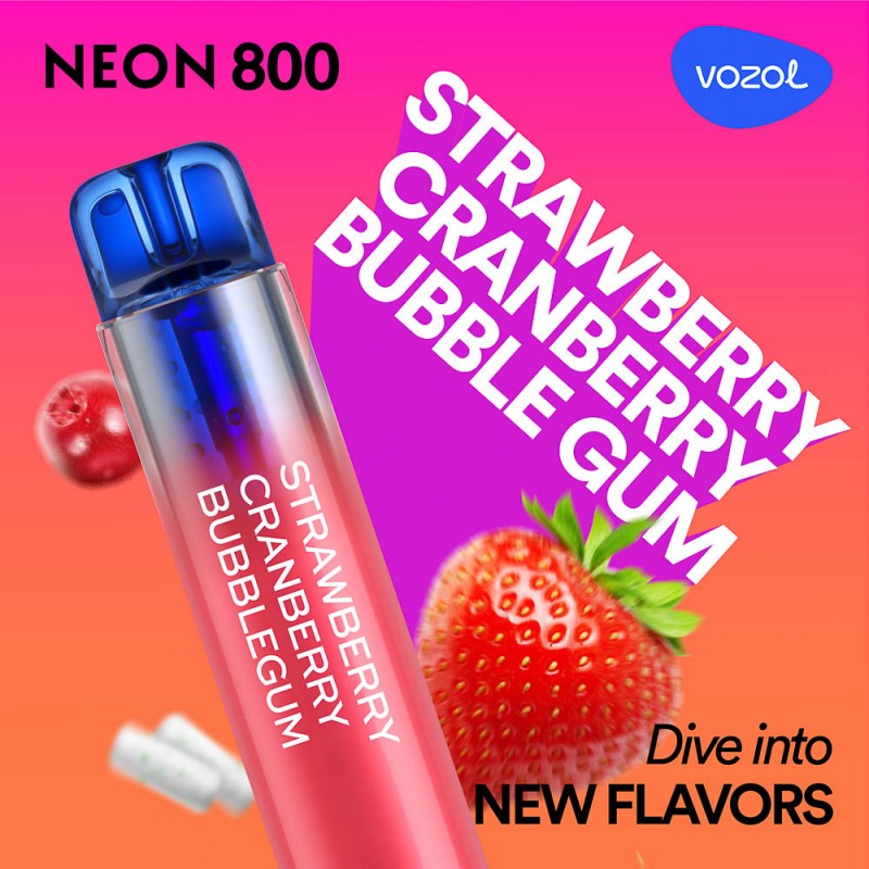 Neon800 Strawberry Cranberry Bubblegum - Tigara electronica de unica folosinta - Vozol