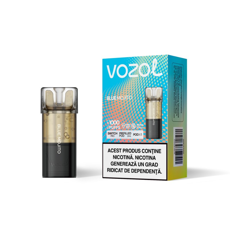 Narghilea electronica reincarcabila SWITCH PRO BLUE MOJITO SINGLE POD | GALASUN